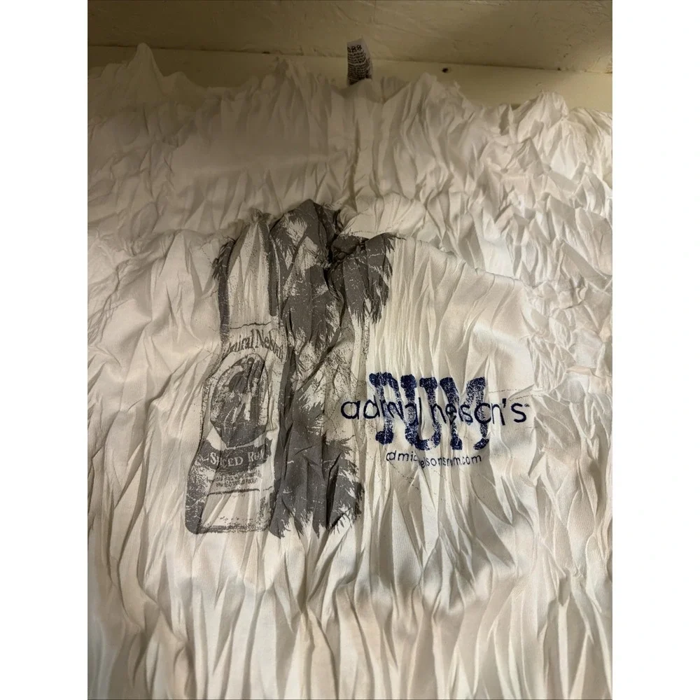 Admiral Nelson Spiced Rum T Shirt Mens XL White Short Sleeve Fruit Of The Loom